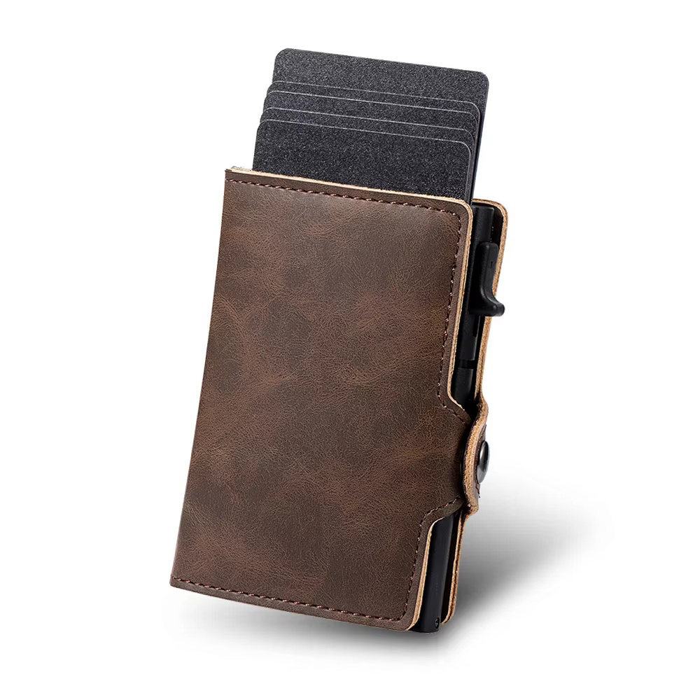 RFID Pop-Up PU Leather Bifold Wallet